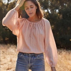 Christy Dawn Farrah Blouse in Salmon Pink